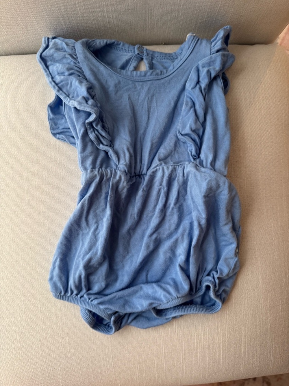 Kyte BABY Blue Ruffle Sleeve Baby One-Piece